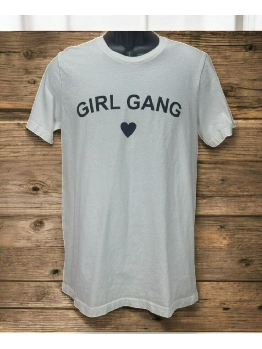 Girl Gang Heart Graphic White T-Shirt Medium By Bella + Canvas